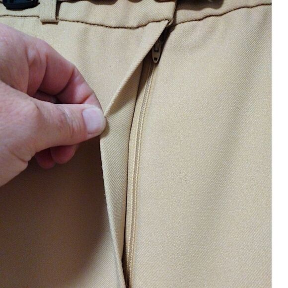 VTG 70s Sears Belted Wide Leg High Waisted Pants, Beige / Khaki Color, Size 25 - Picture 7 of 8
